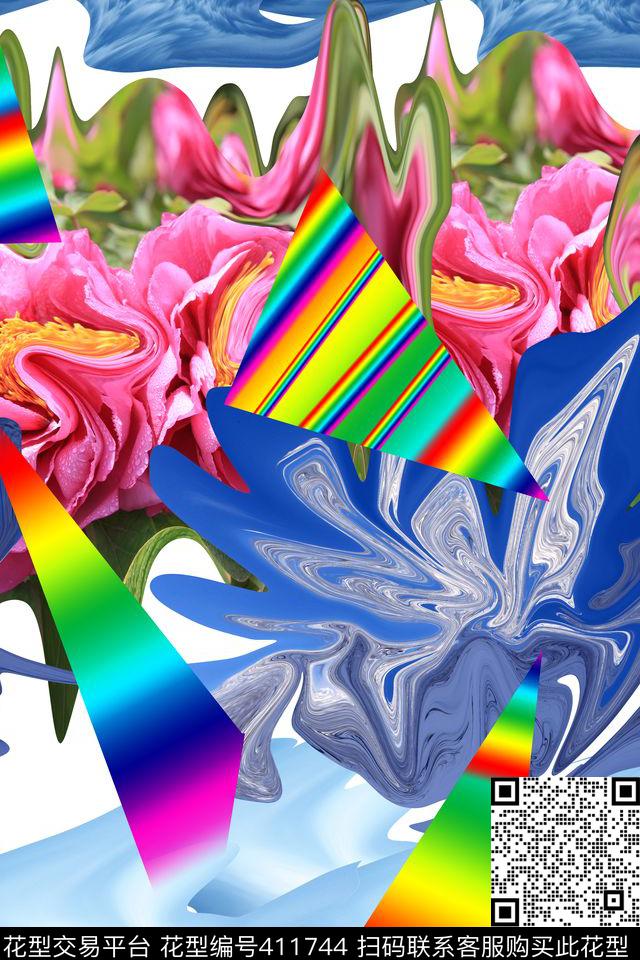 潮流抽象复古数码印花华亿平台下载（图片编号: 411744） - 瓦栏（Walan）