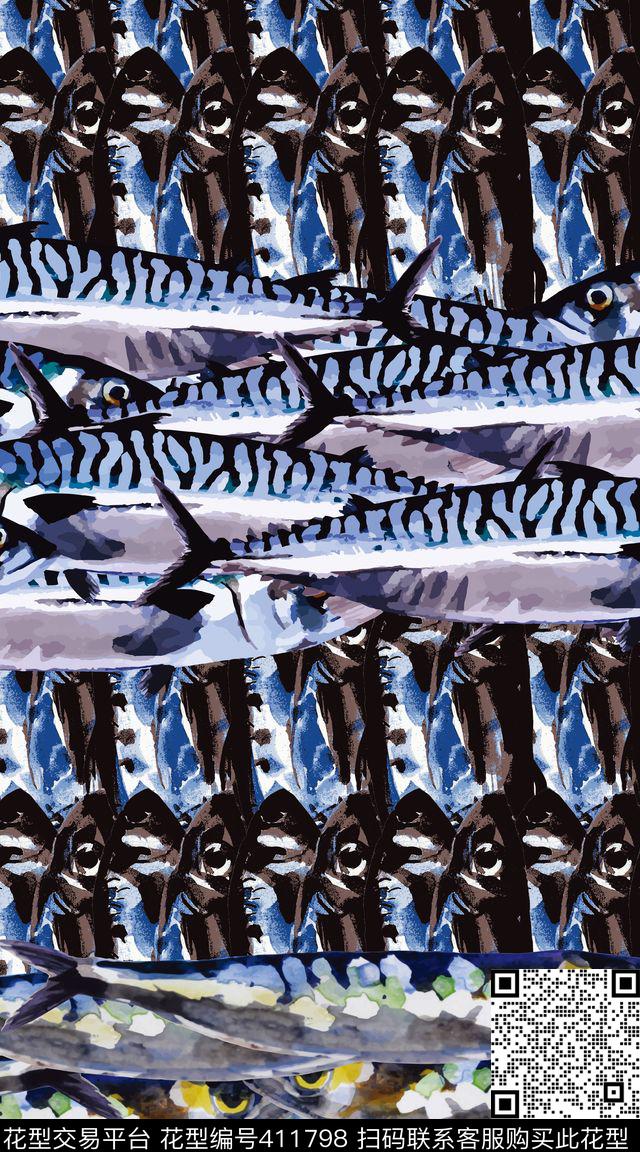 创意海鱼服装数码印花华亿平台下载（图片编号: 411798） - 瓦栏（Walan）