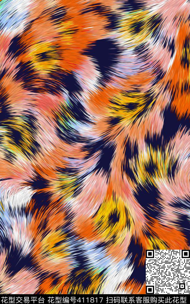 动物纹皮毛毛织数码印花华亿平台下载（图片编号: 411817） - 瓦栏（Walan）