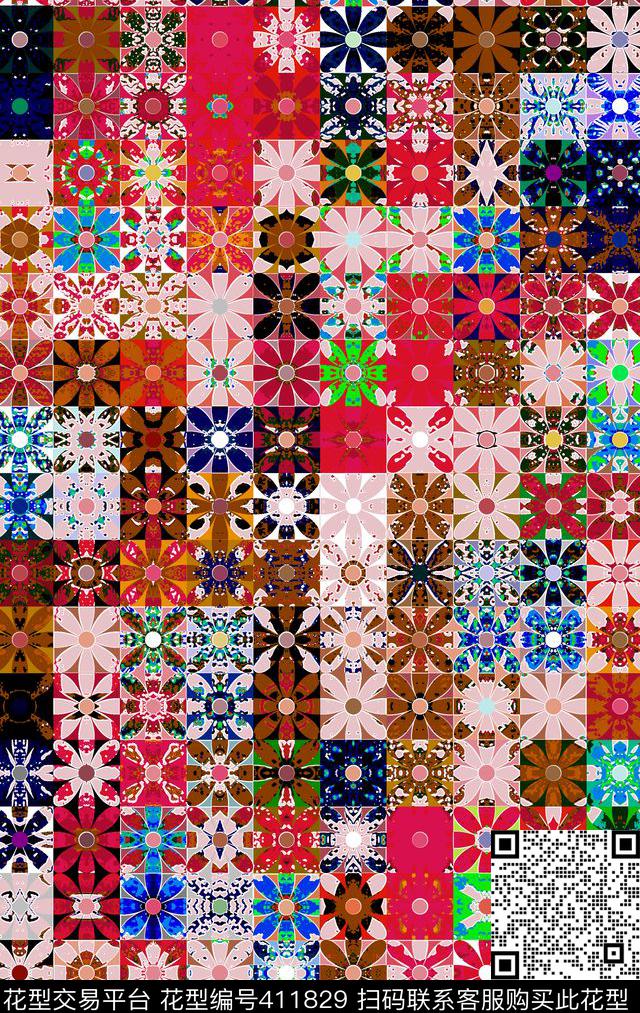 斑扣复古几何传统印花华亿平台下载（图片编号: 411829） - 瓦栏（Walan）