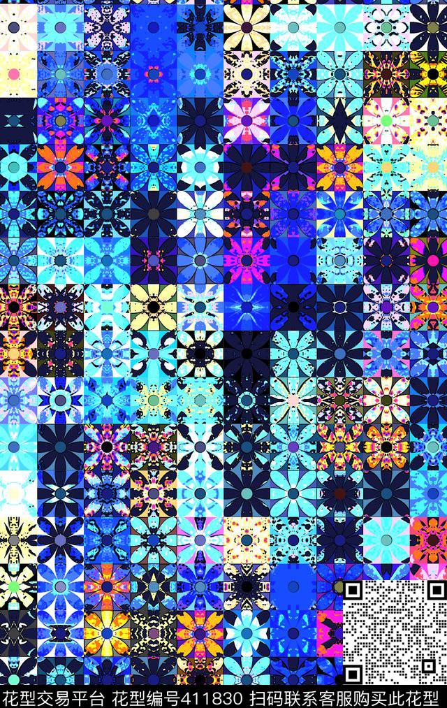 斑扣颓废复古数码印花华亿平台下载（图片编号: 411830） - 瓦栏（Walan）