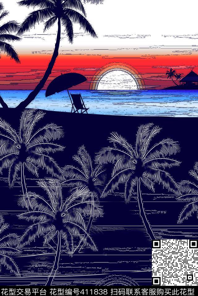 度假风景简约数码印花华亿平台下载（图片编号: 411838） - 瓦栏（Walan）