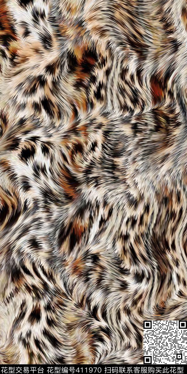 毛质豹纹动物纹数码印花华亿平台下载（图片编号: 411970） - 瓦栏（Walan）