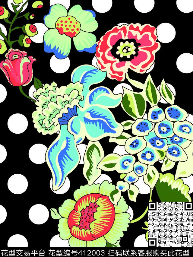 花点传统印花华亿平台下载（图片编号: 412003） - 瓦栏（Walan）