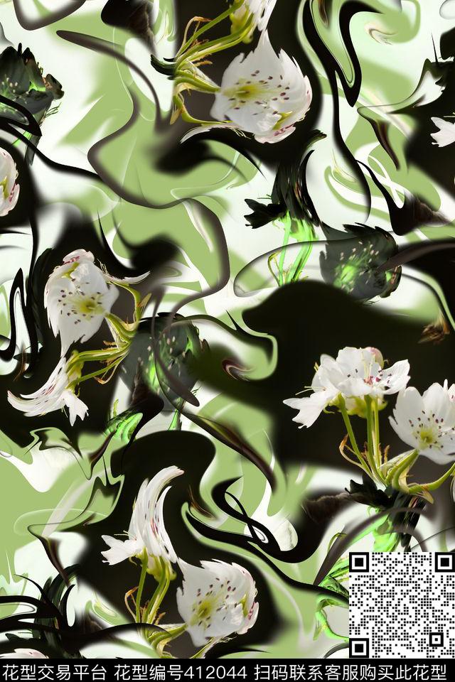 潮流抽象复古数码印花华亿平台下载（图片编号: 412044） - 瓦栏（Walan）