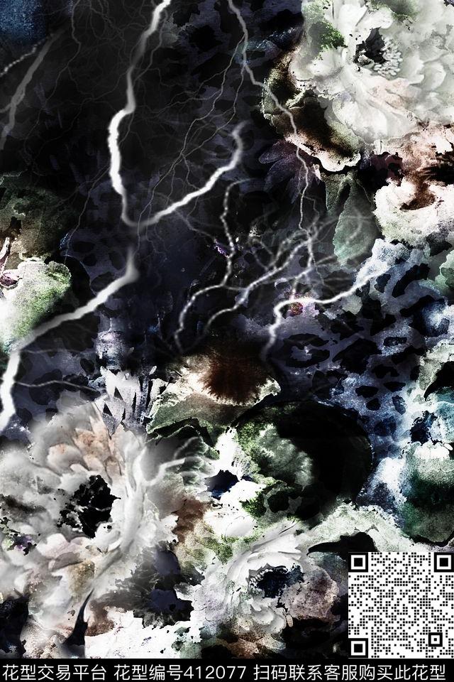 花卉印象数码印花华亿平台下载（图片编号: 412077） - 瓦栏（Walan）