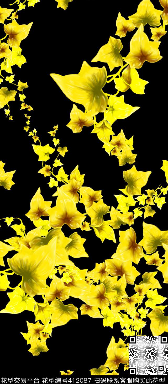 好多叶数码印花华亿平台下载（图片编号: 412087） - 瓦栏（Walan）