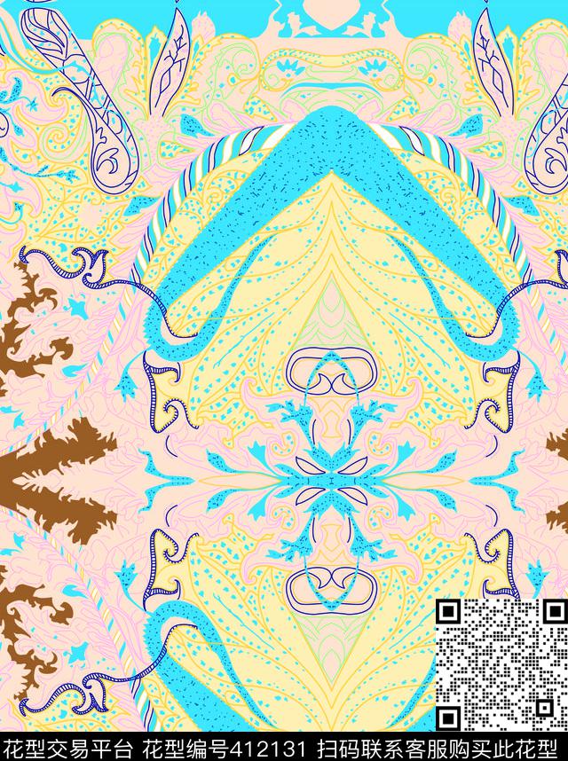 腰果裙子传统印花华亿平台下载（图片编号: 412131） - 瓦栏（Walan）