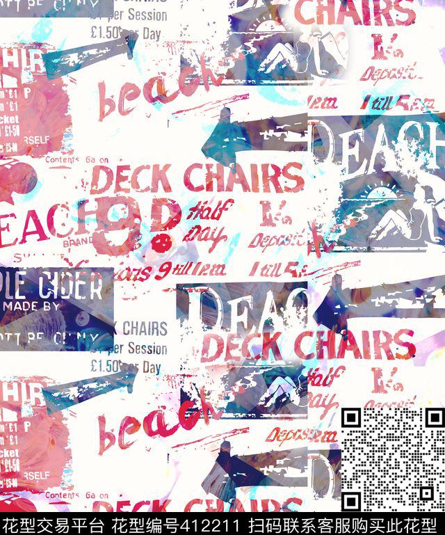 欧美抽象街头数码印花华亿平台下载（图片编号: 412211） - 瓦栏（Walan）