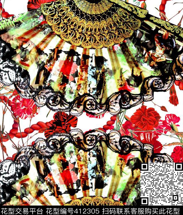 D&G2015花卉100元买断区数码印花华亿平台下载（图片编号: 412305） - 瓦栏（Walan）