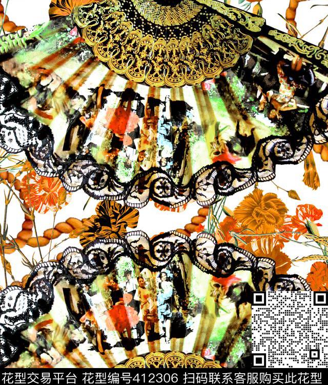 D&G2015花卉100元买断区数码印花华亿平台下载（图片编号: 412306） - 瓦栏（Walan）