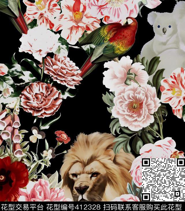 动物花卉5月上新数码印花华亿平台下载（图片编号: 412328） - 瓦栏（Walan）