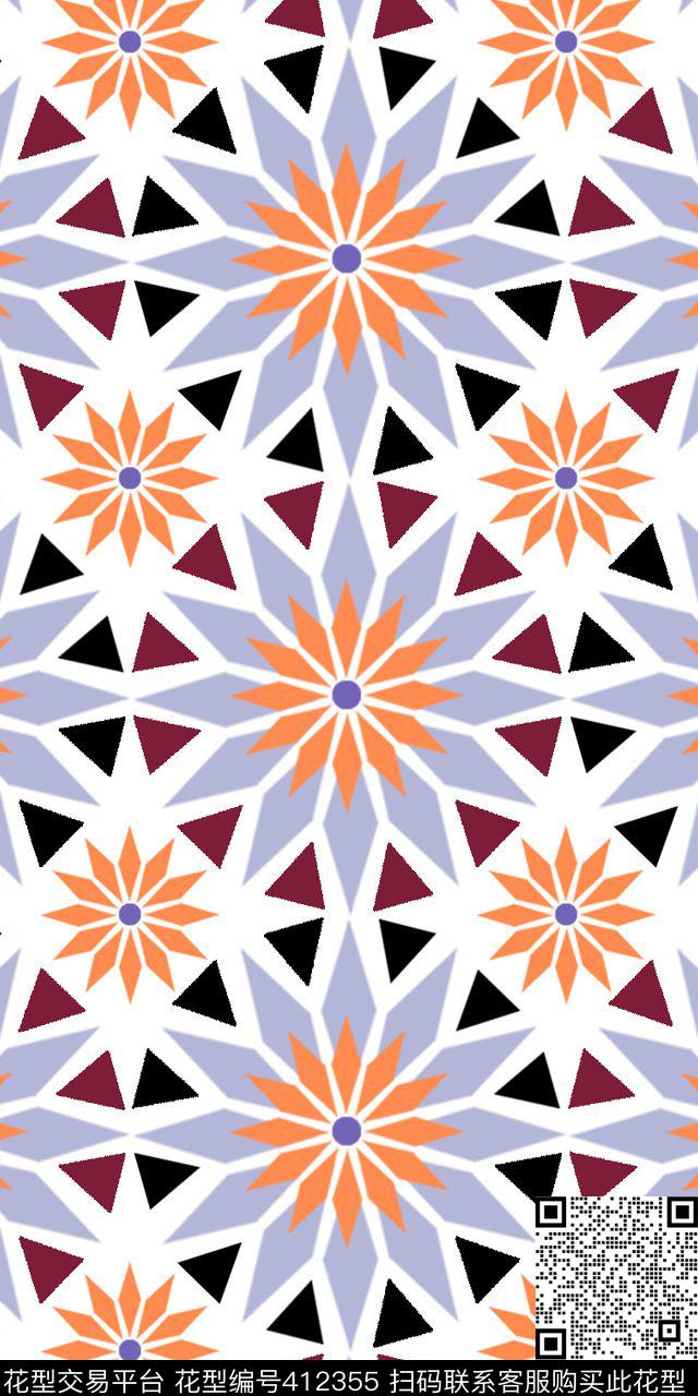时尚几何传统印花华亿平台下载（图片编号: 412355） - 瓦栏（Walan）