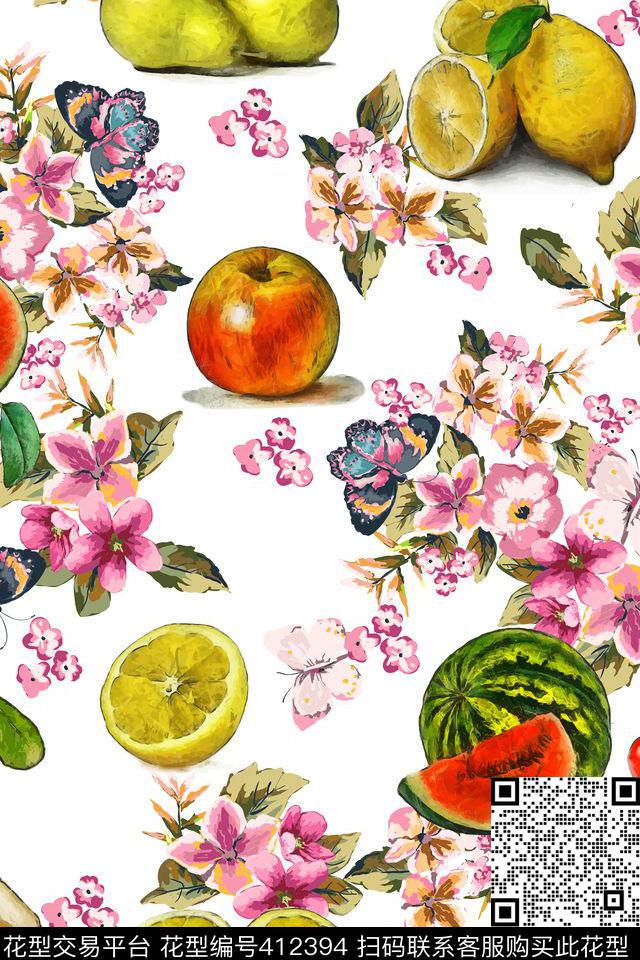 花卉水果热带华亿平台数码印花华亿平台下载（图片编号: 412394） - 瓦栏（Walan）