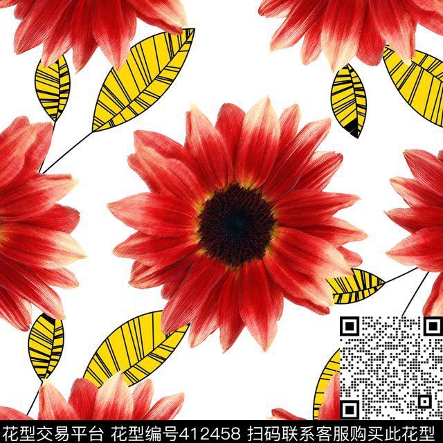 抽象花卉原创抽象花卉系列数码印花华亿平台下载（图片编号: 412458） - 瓦栏（Walan）