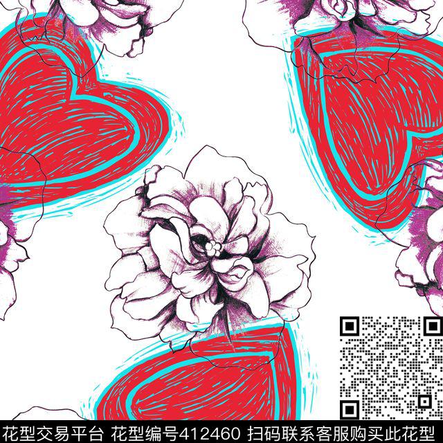 抽象花卉抽象风格系列传统印花华亿平台下载（图片编号: 412460） - 瓦栏（Walan）