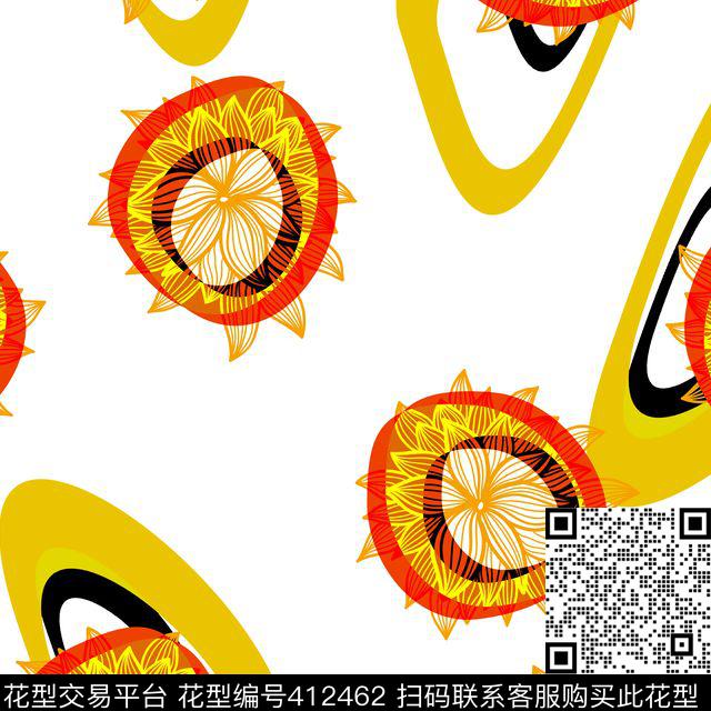 抽象几何抽象风格系列传统印花华亿平台下载（图片编号: 412462） - 瓦栏（Walan）