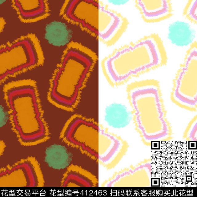 抽象几何抽象风格系列传统印花华亿平台下载（图片编号: 412463） - 瓦栏（Walan）