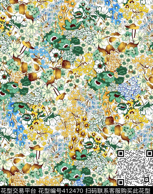 小碎花传统印花华亿平台下载（图片编号: 412470） - 瓦栏（Walan）