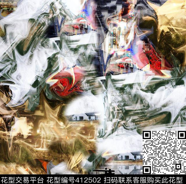 个性街头英伦数码印花华亿平台下载（图片编号: 412502） - 瓦栏（Walan）