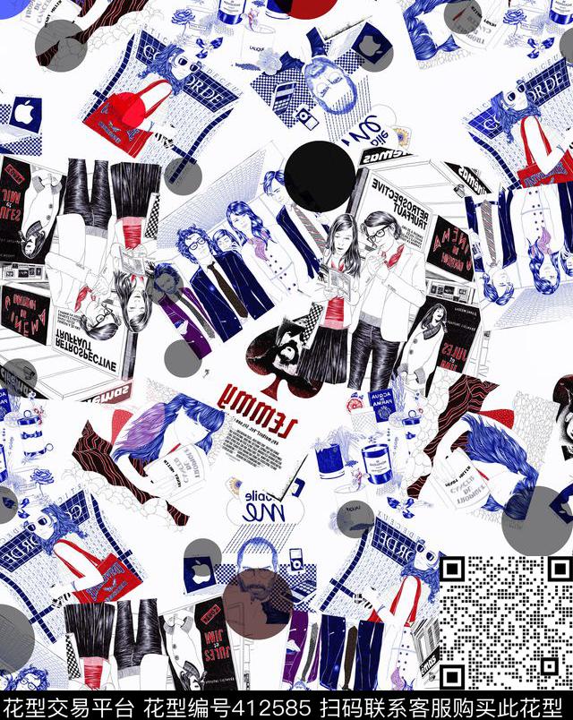 个性街头波点数码印花华亿平台下载（图片编号: 412585） - 瓦栏（Walan）