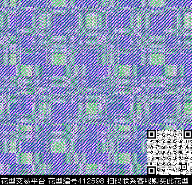 清新方格简单数码印花华亿平台下载（图片编号: 412598） - 瓦栏（Walan）