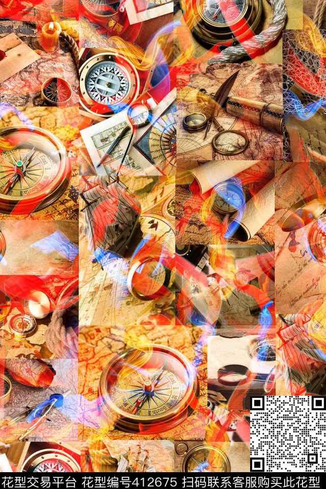 复古格子五彩航海怀表数码数码印花华亿平台下载（图片编号: 412675） - 瓦栏（Walan）