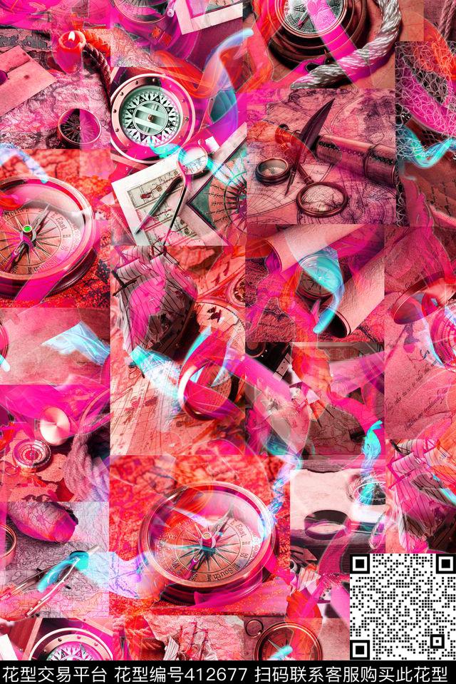 复古格子五彩航海怀表数码数码印花华亿平台下载（图片编号: 412677） - 瓦栏（Walan）