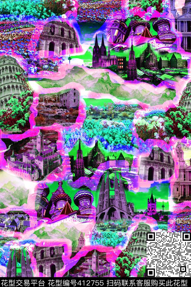 休闲时尚风景风景羊肠道数码数码印花华亿平台下载（图片编号: 412755） - 瓦栏（Walan）