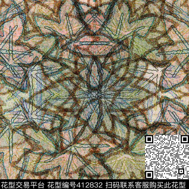 抽象原创抽象花卉系列传统印花华亿平台下载（图片编号: 412832） - 瓦栏（Walan）