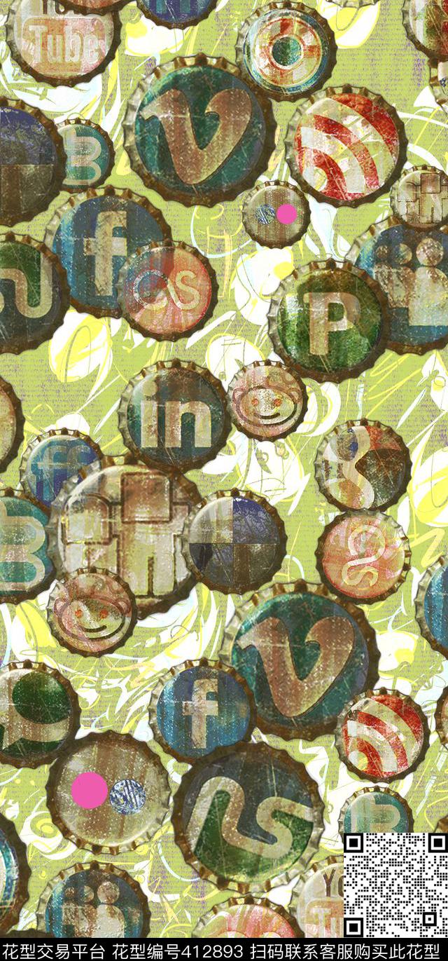 休闲瓶盖男装华亿平台数码印花华亿平台下载（图片编号: 412893） - 瓦栏（Walan）