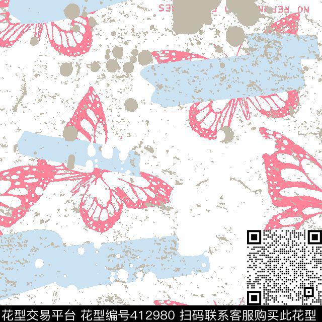 动物昆虫传统印花华亿平台下载（图片编号: 412980） - 瓦栏（Walan）