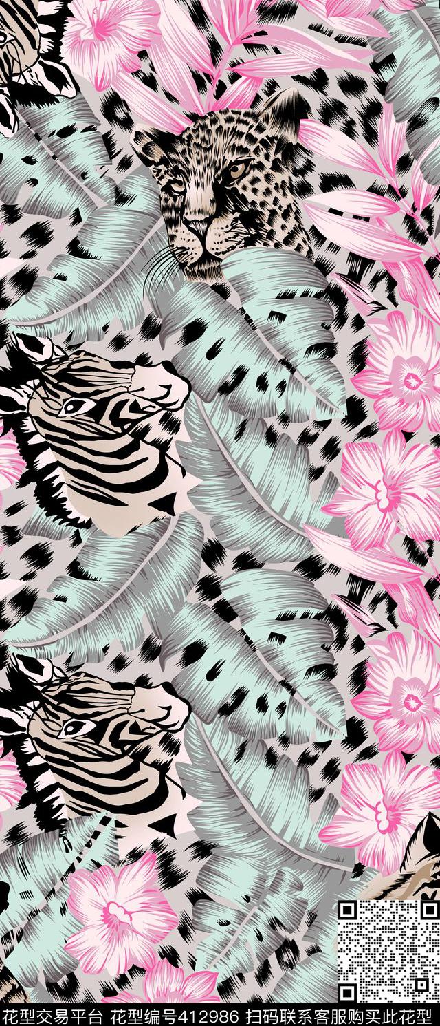 抽象花卉传统印花华亿平台下载（图片编号: 412986） - 瓦栏（Walan）