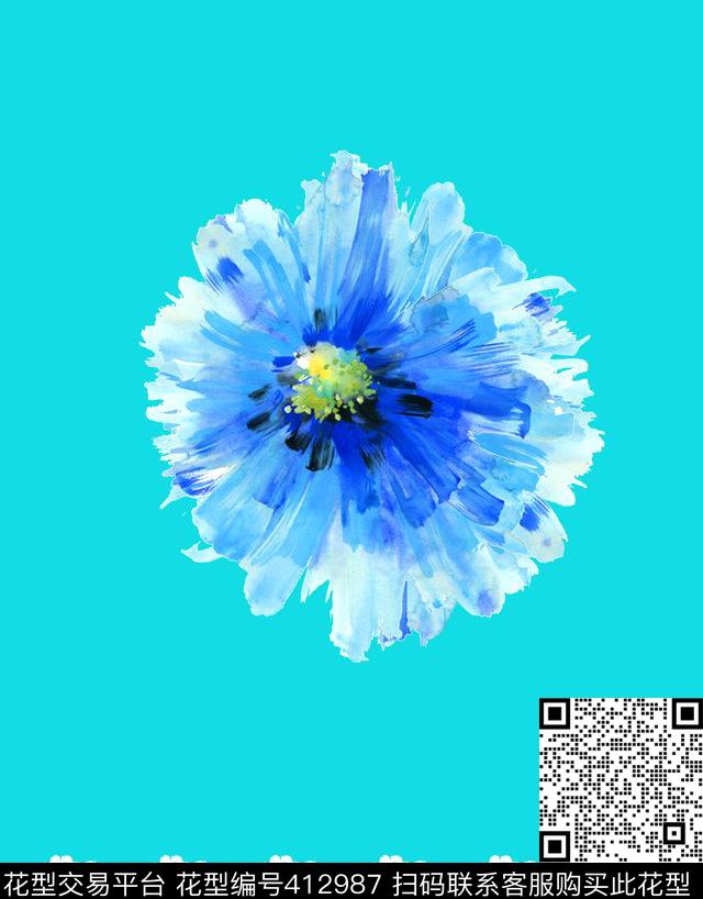 传统印花花卉传统印花华亿平台下载（图片编号: 412987） - 瓦栏（Walan）