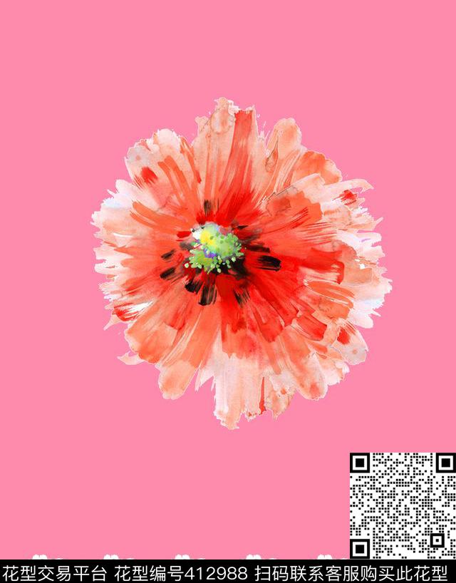 传统印花花卉传统印花华亿平台下载（图片编号: 412988） - 瓦栏（Walan）