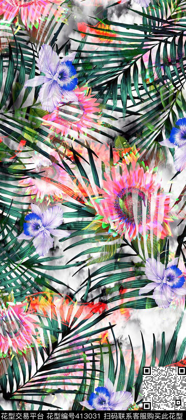 女装四方连续抽象几何
花鸟植物数码印花华亿平台下载（图片编号: 413031） - 瓦栏（Walan）