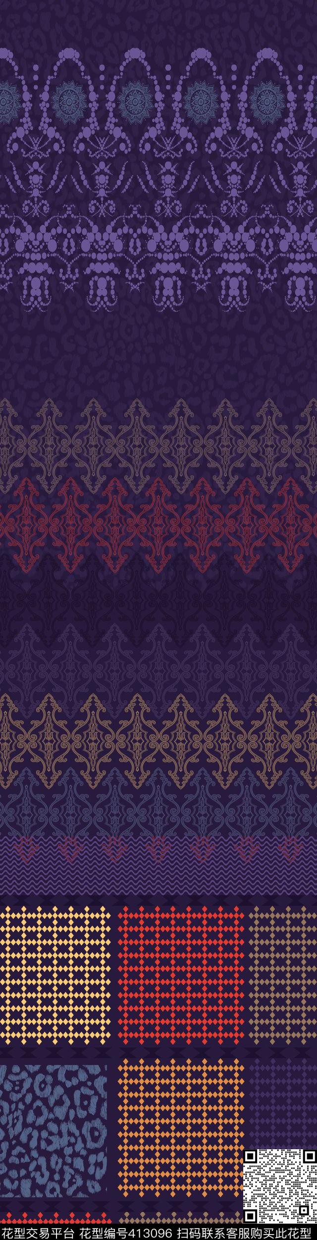 腰果复古佩斯利传统印花华亿平台下载（图片编号: 413096） - 瓦栏（Walan）