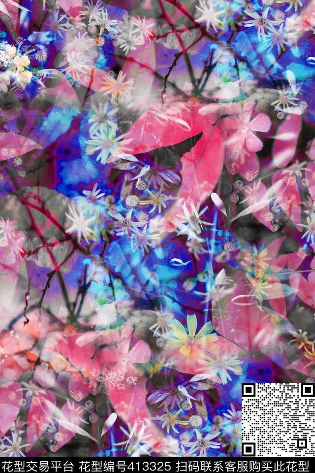 时尚春季女装数码印花华亿平台下载（图片编号: 413325） - 瓦栏（Walan）