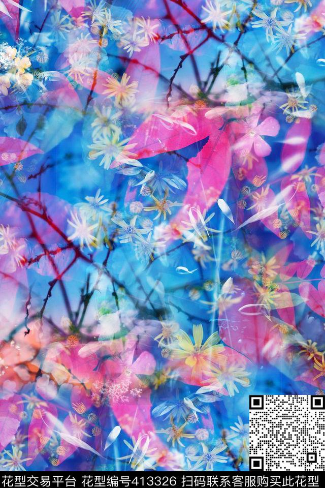 时尚春季女装数码印花华亿平台下载（图片编号: 413326） - 瓦栏（Walan）