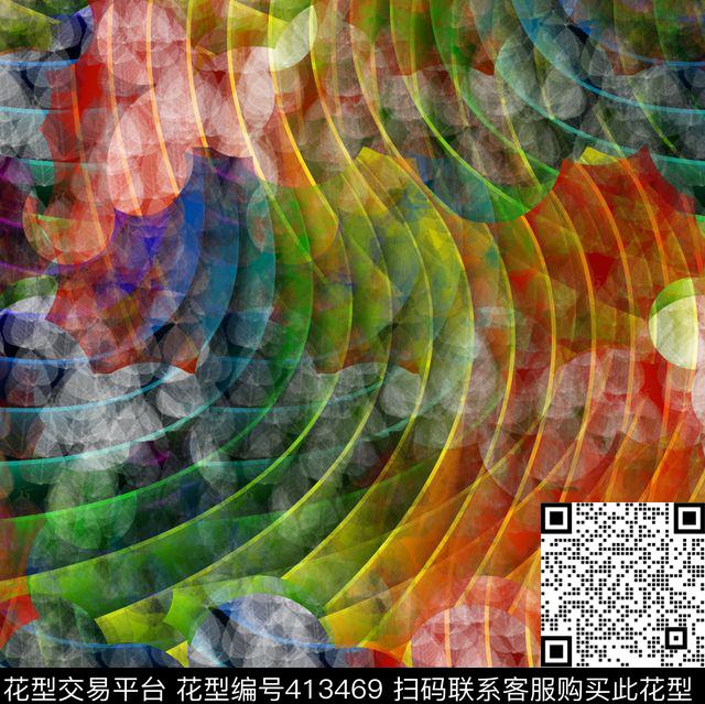 复古抽象潮流数码印花华亿平台下载（图片编号: 413469） - 瓦栏（Walan）