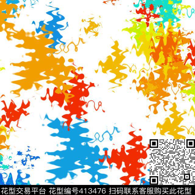 潮流抽象春夏华亿平台传统印花华亿平台下载（图片编号: 413476） - 瓦栏（Walan）