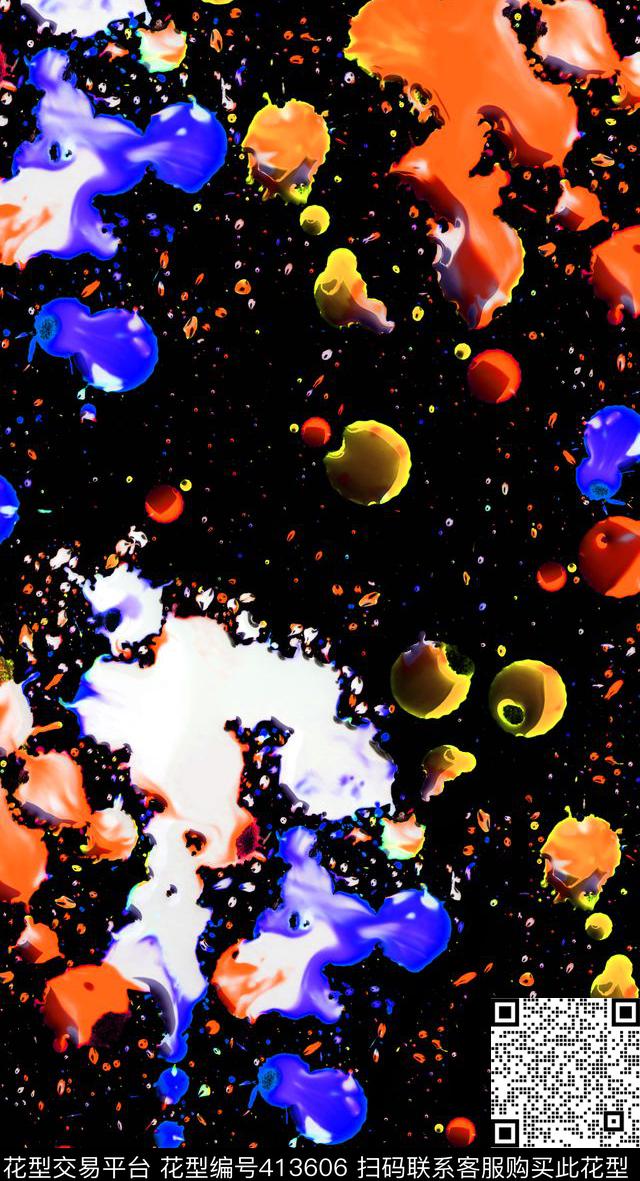 3D泼墨数码印花华亿平台下载（图片编号: 413606） - 瓦栏（Walan）