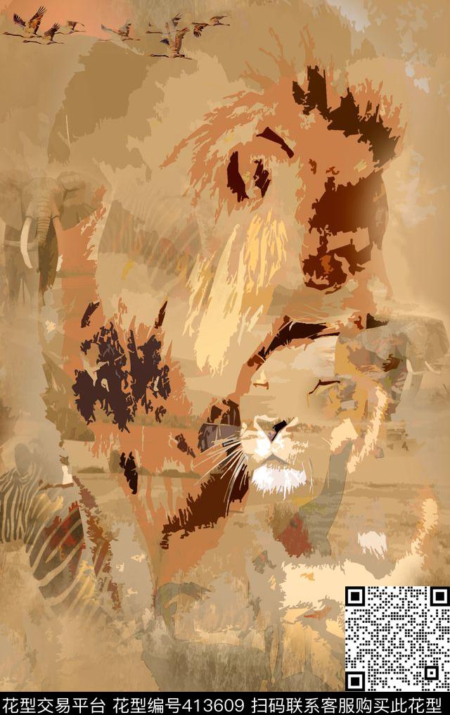 动物短裤男装传统印花华亿平台下载（图片编号: 413609） - 瓦栏（Walan）