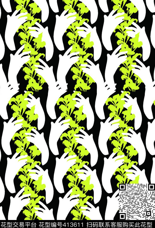 花卉时尚潮流手传统印花华亿平台下载（图片编号: 413611） - 瓦栏（Walan）