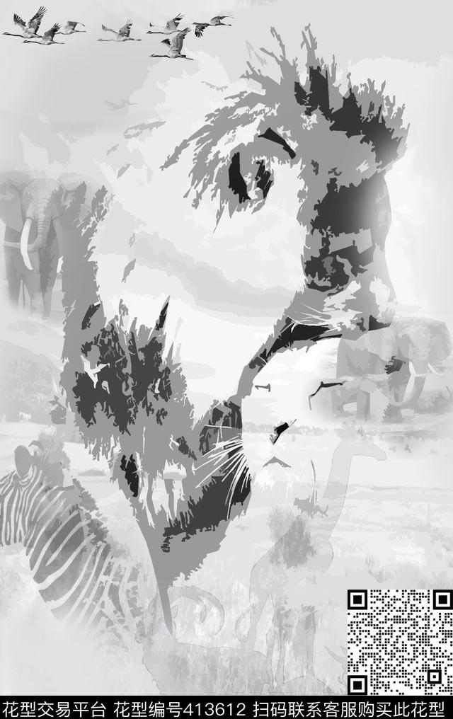 动物短裤男装传统印花华亿平台下载（图片编号: 413612） - 瓦栏（Walan）