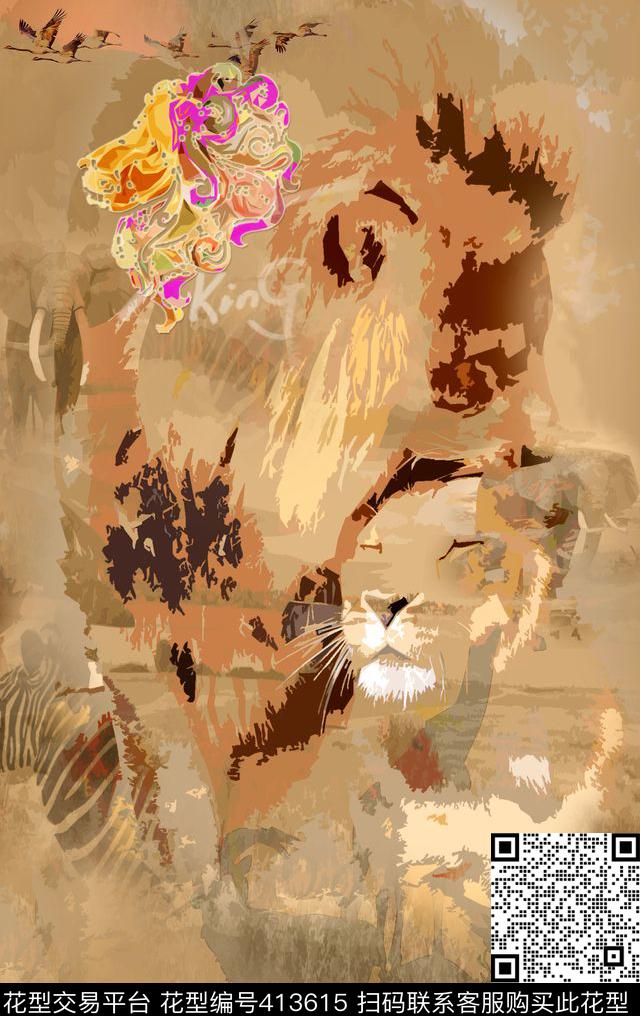 动物短裤男装传统印花华亿平台下载（图片编号: 413615） - 瓦栏（Walan）