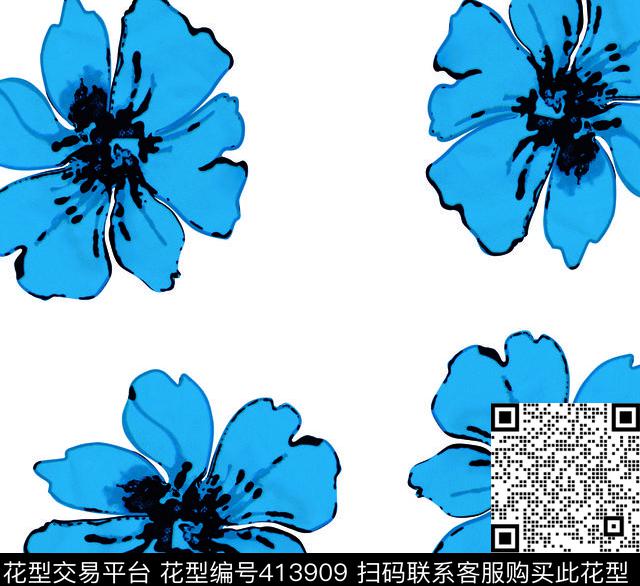 蓝花：上衣传统印花华亿平台下载（图片编号: 413909） - 瓦栏（Walan）