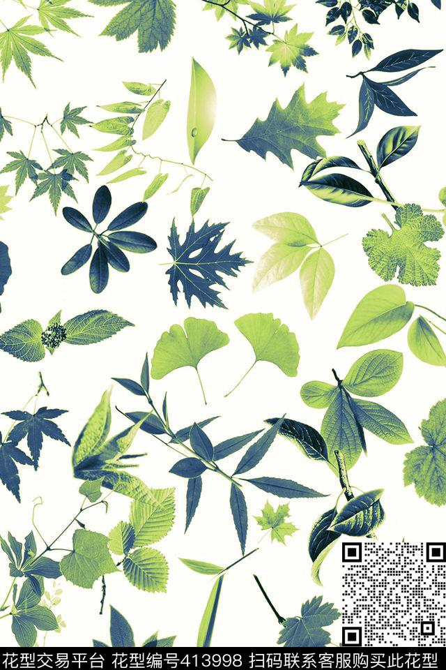 休闲植物乱花数码印花华亿平台下载（图片编号: 413998） - 瓦栏（Walan）