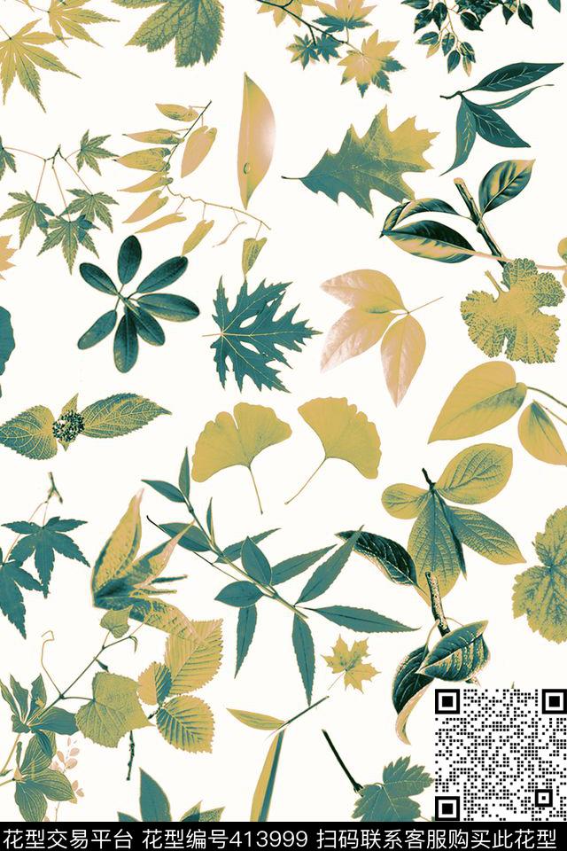 休闲植物乱花数码印花华亿平台下载（图片编号: 413999） - 瓦栏（Walan）