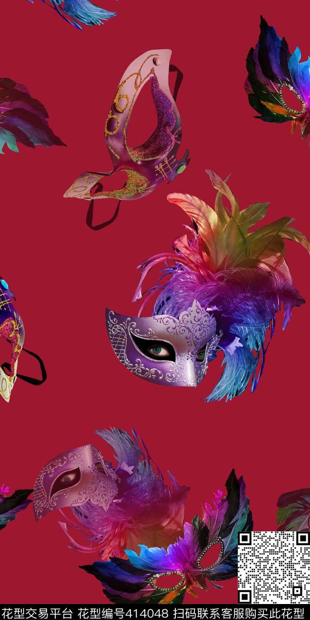 时尚面具数码华亿平台数码印花华亿平台下载（图片编号: 414048） - 瓦栏（Walan）